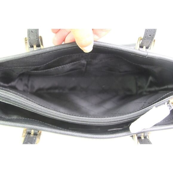 NWT Michael Kors BLACK GENUINE LEATHER SHOULDER BAG HOBO TOTE HANDBAG PURSE - Picture 8 of 15